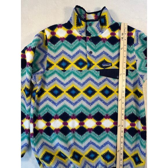 Patagonia Womens Synchilla Fleece Jacket Navy Timber Twist Geometric Size L - Picture 10 of 10